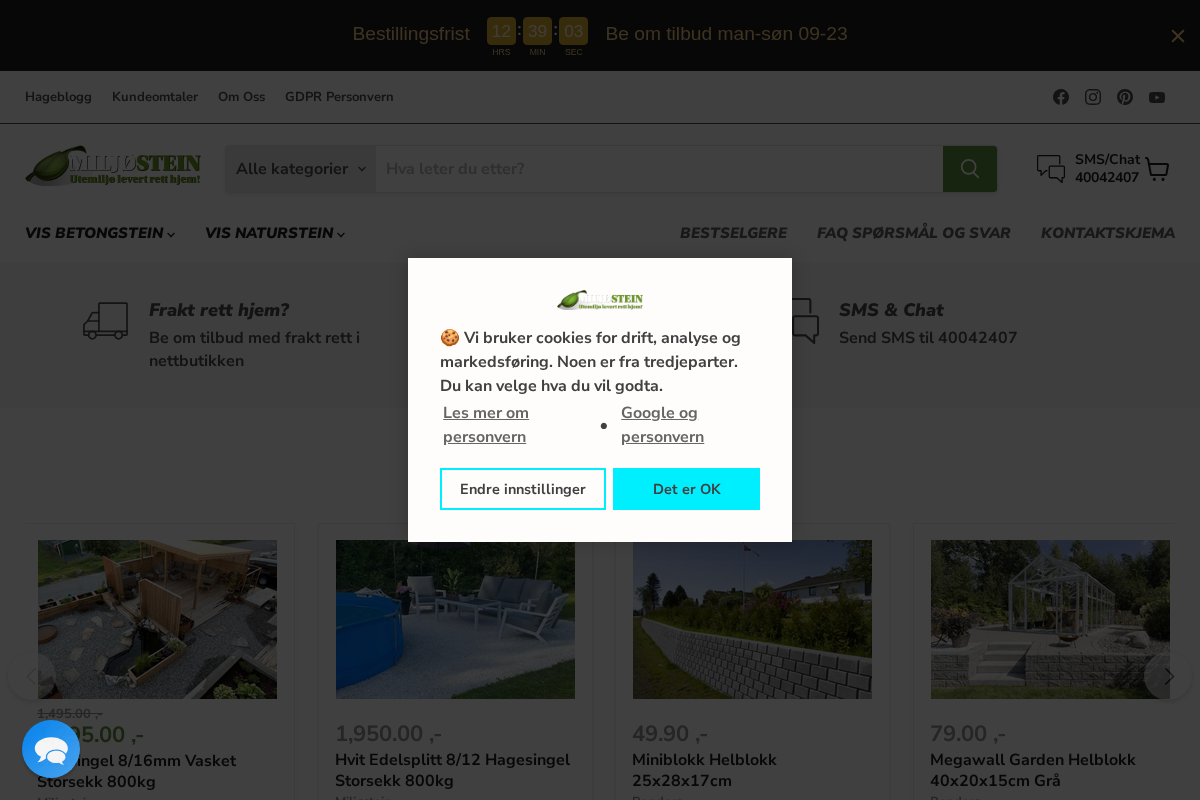 Miljøstein homepage screenshot