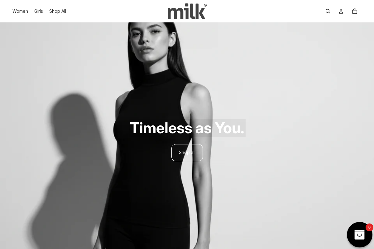 MILK Basic Wear homepage screenshot