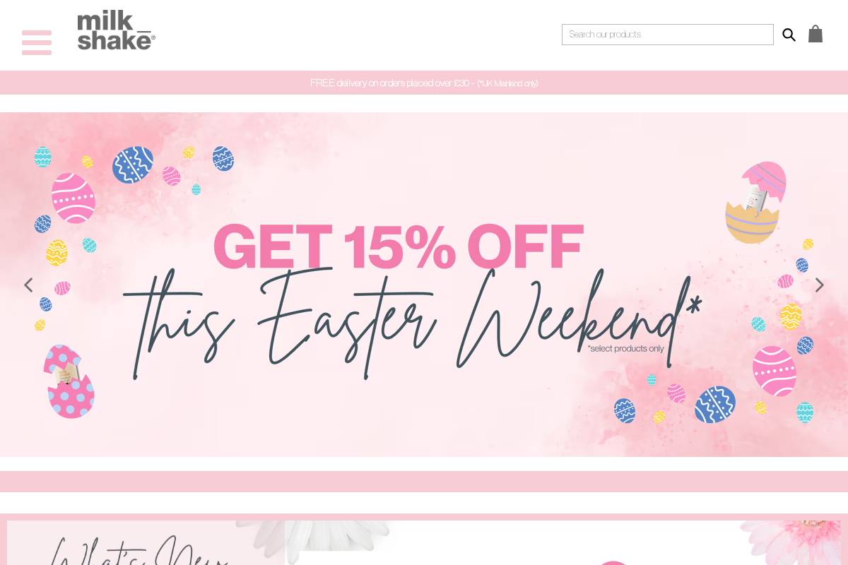 Milkshakehaircare homepage screenshot