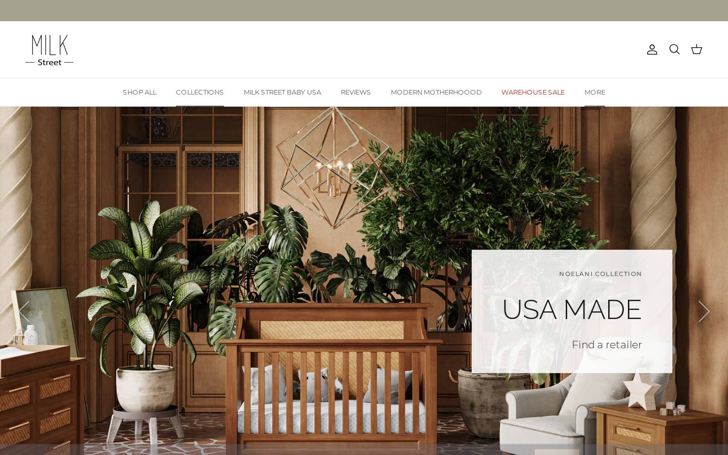 Milkstreetbaby homepage screenshot