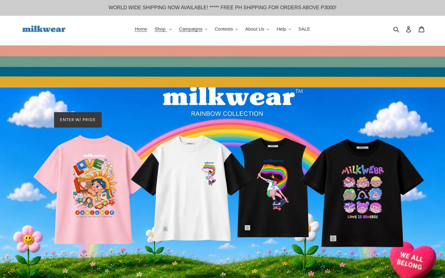 milkwearstore.com homepage screenshot