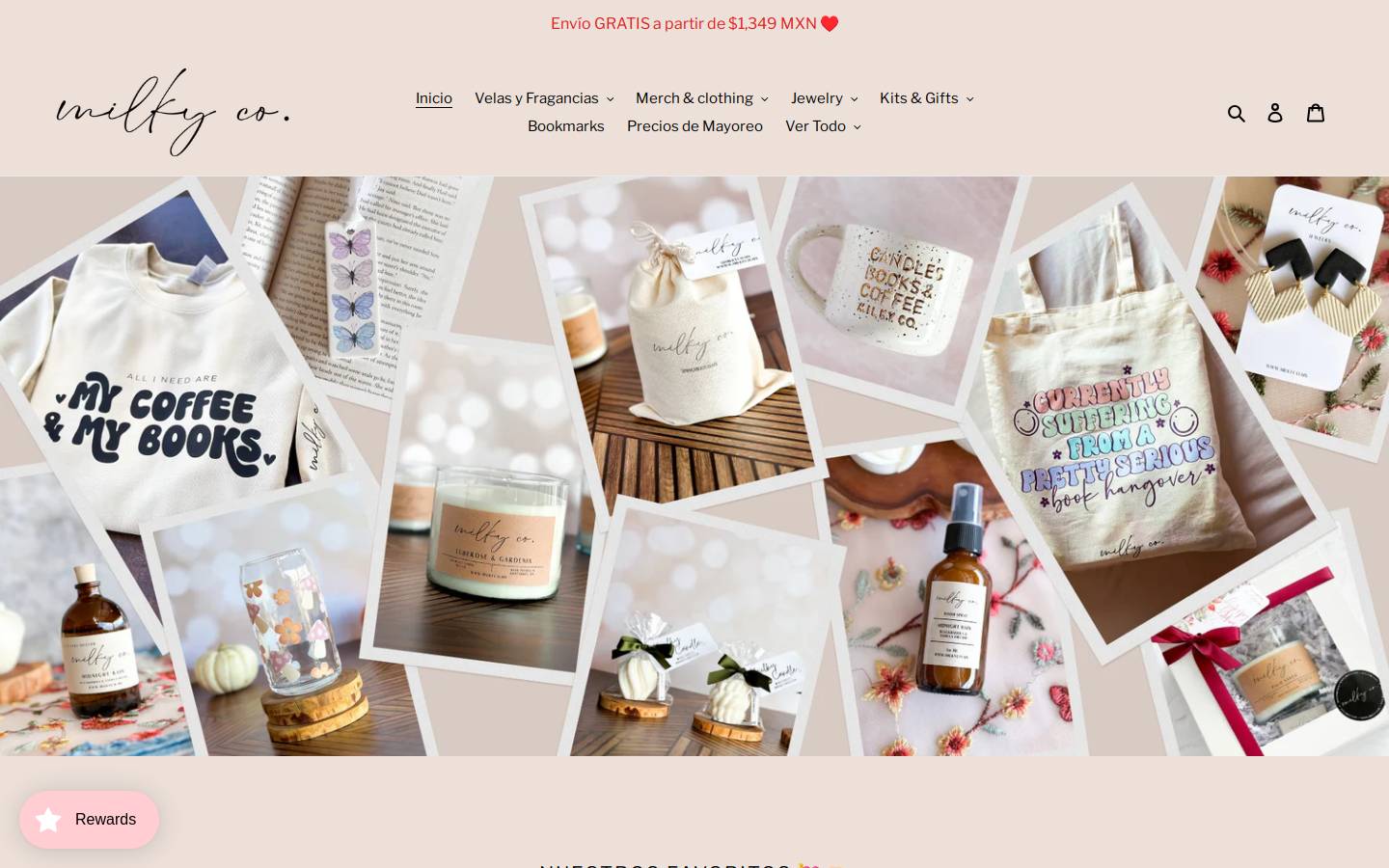 milkyco.mx homepage screenshot
