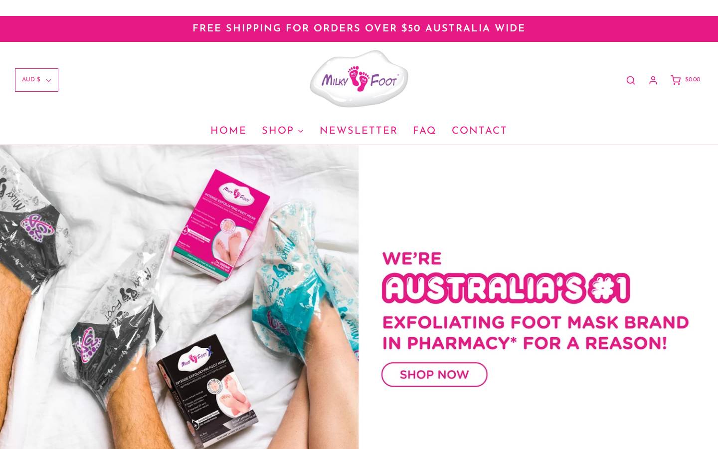 milkyfoot.com.au homepage screenshot
