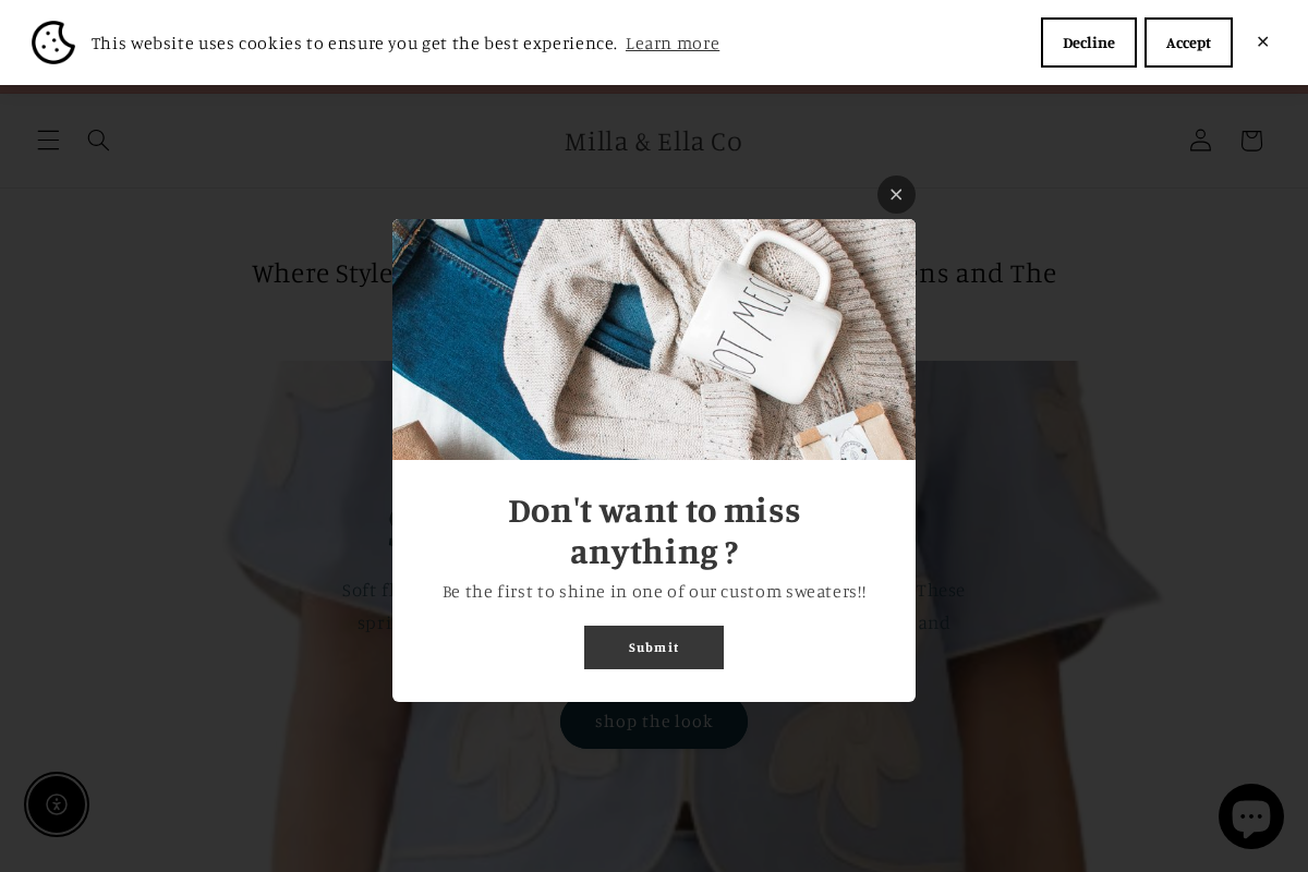 millaandella.com homepage screenshot