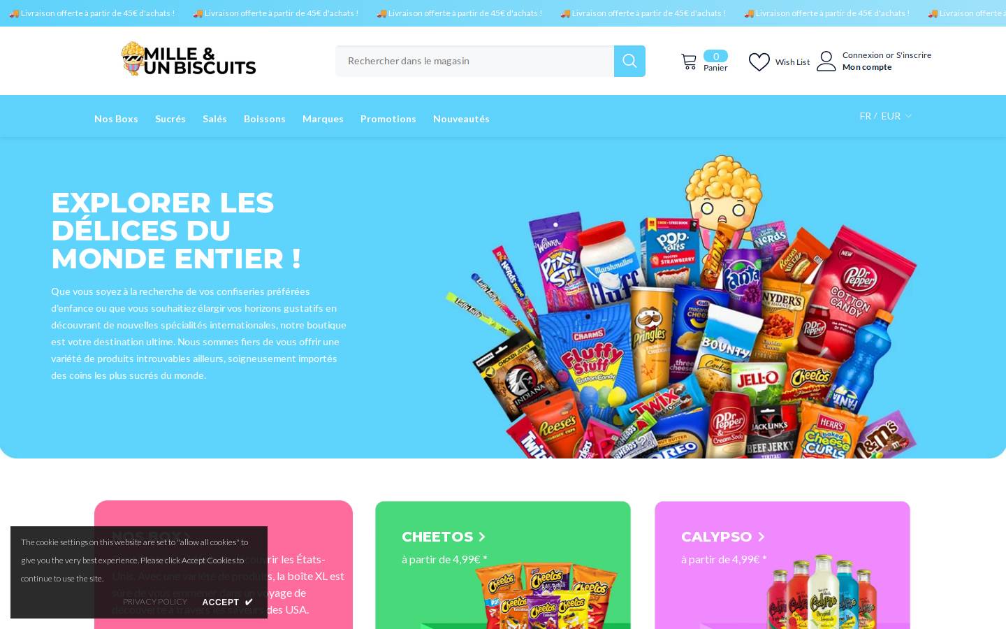 Mille & Un Biscuits homepage screenshot