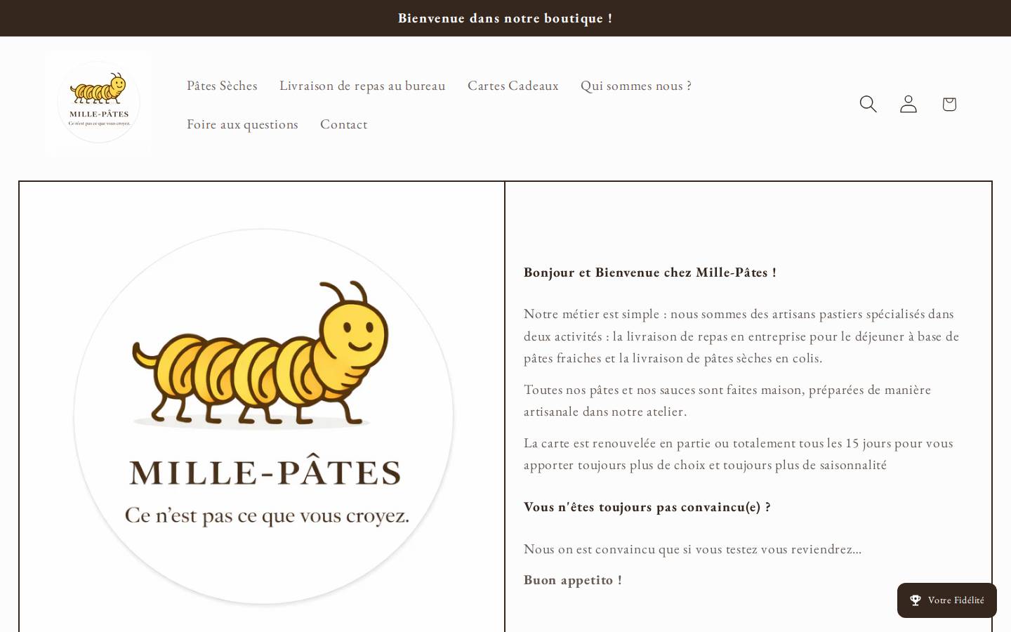 mille-pates.fr homepage screenshot