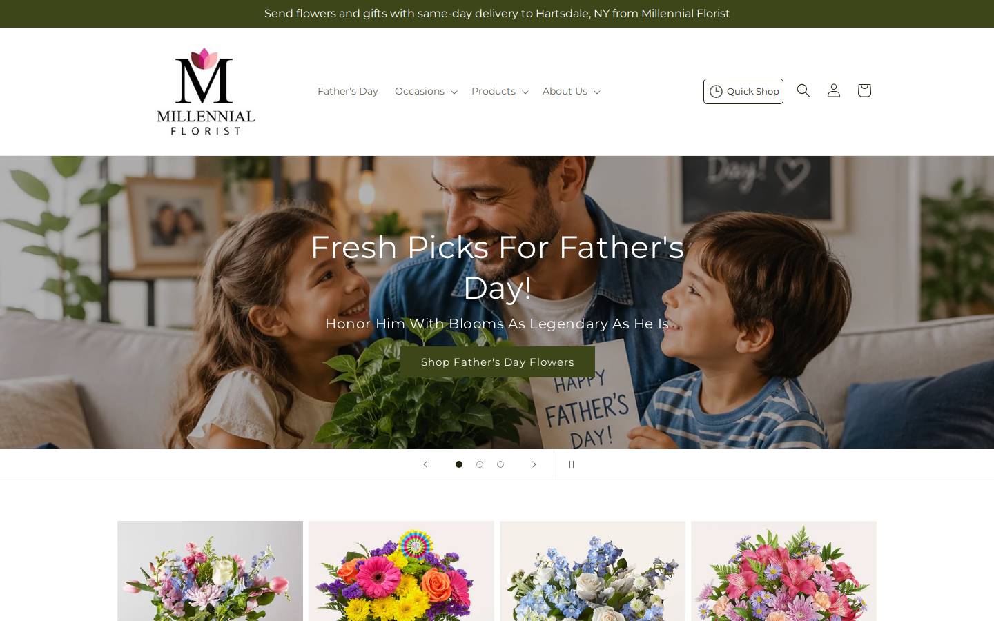 millennialfloristgroup.com homepage screenshot