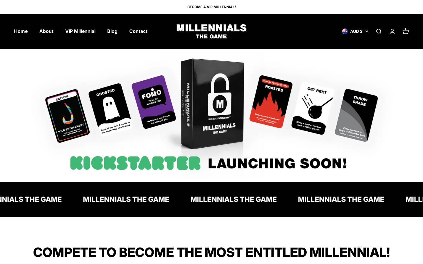 millennialsthegame.com homepage screenshot