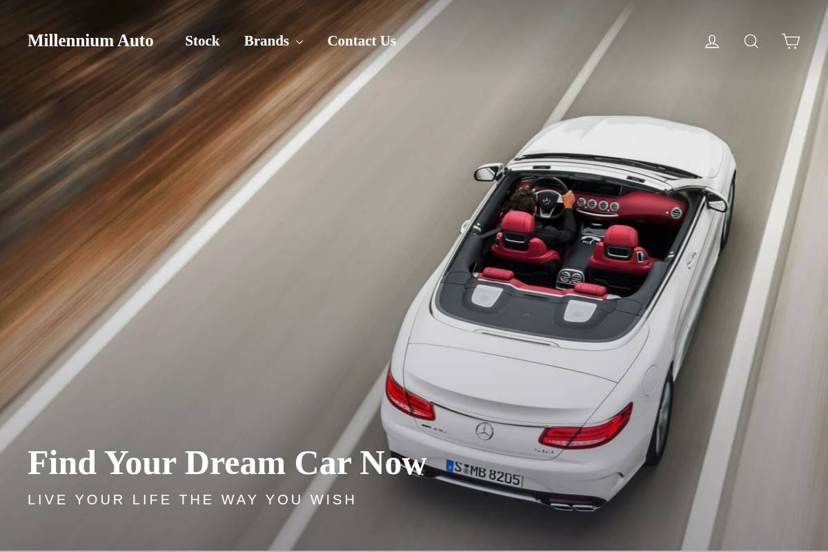 Millennium Auto homepage screenshot