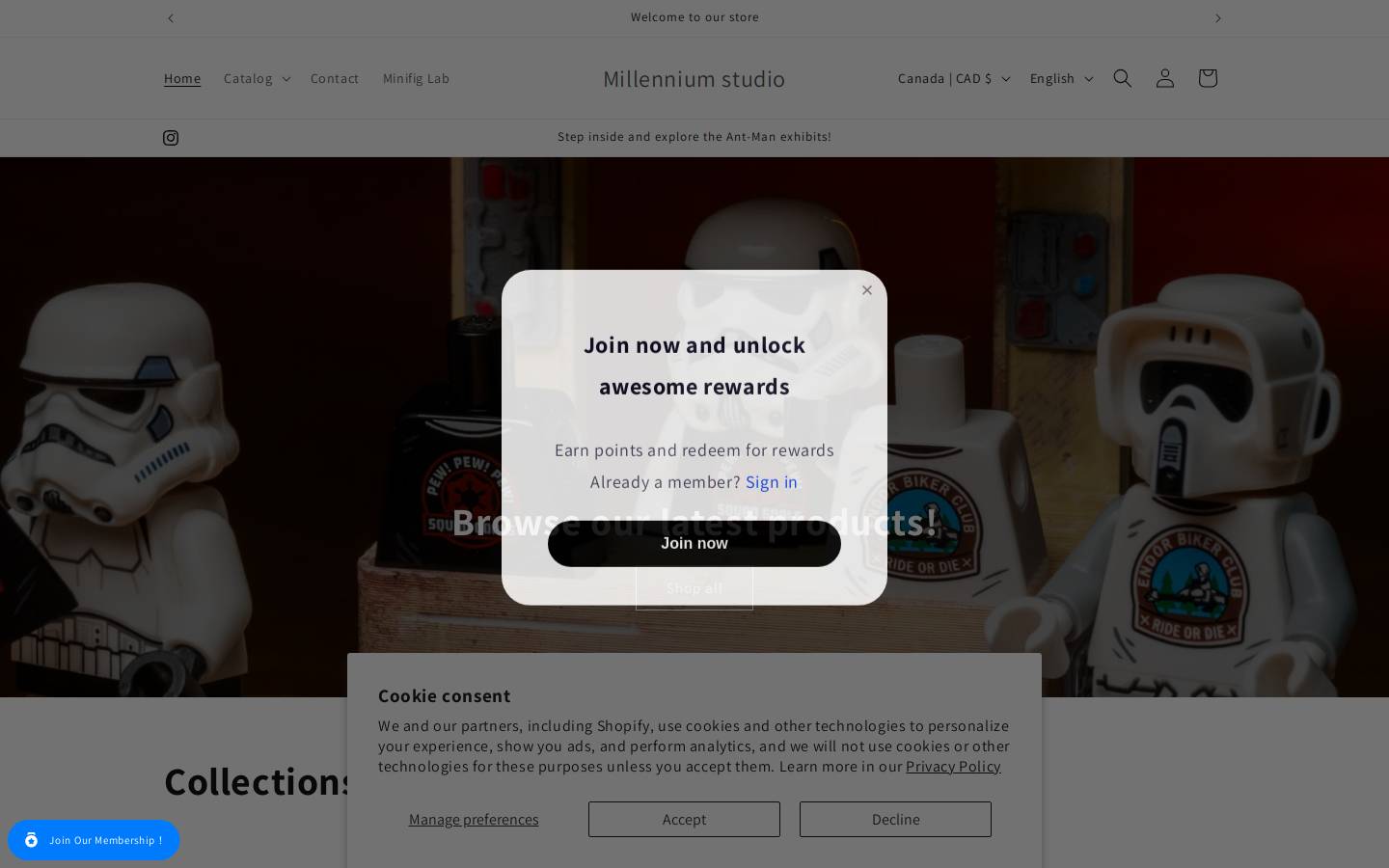 millenniumstudio.ca homepage screenshot