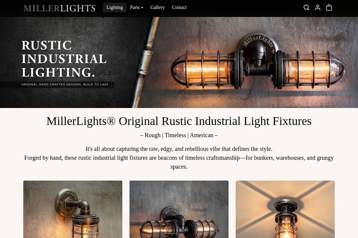 millerlights.com homepage screenshot