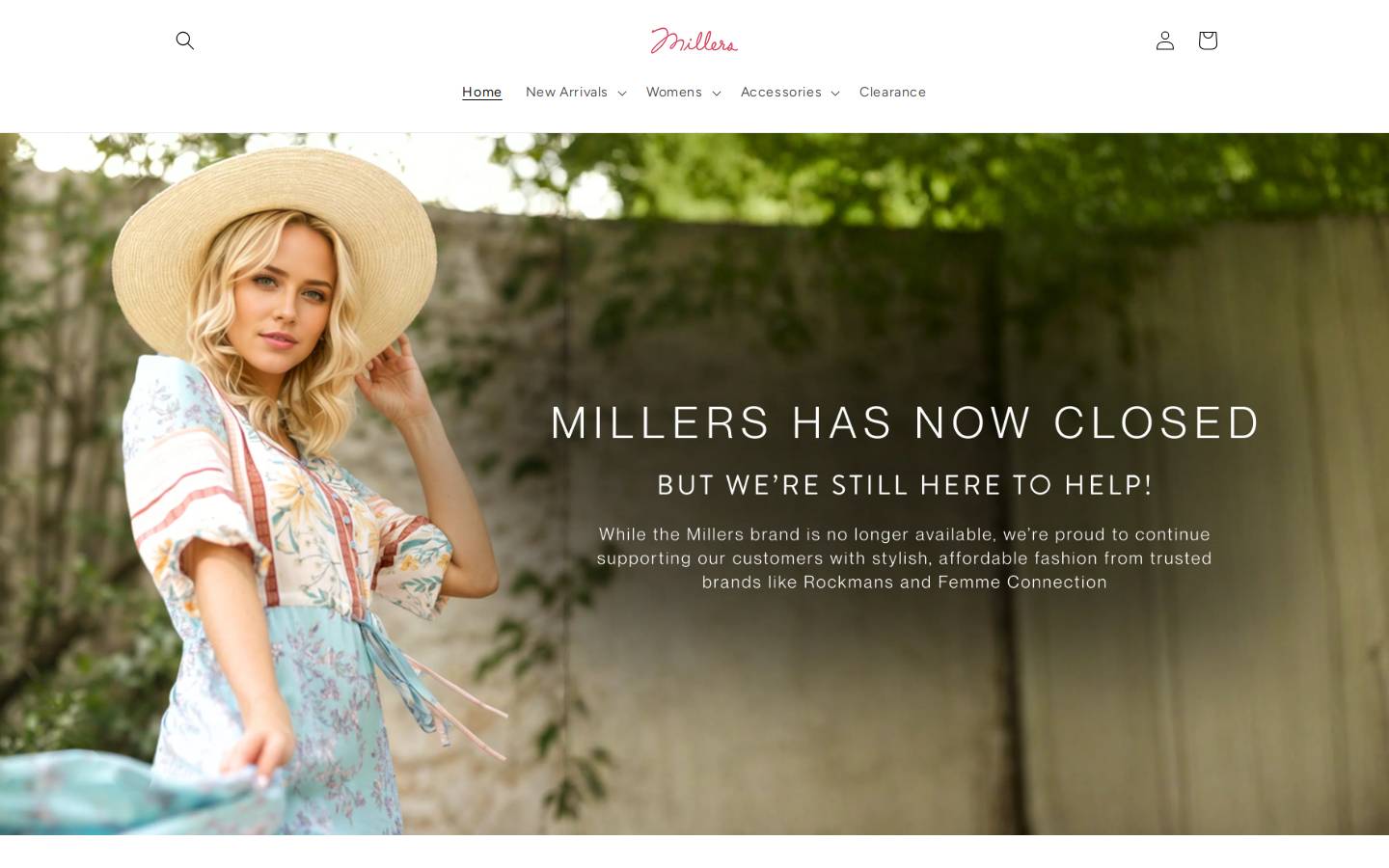 millers.com.au homepage screenshot