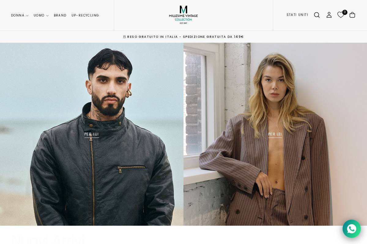 Millesime Collection homepage screenshot