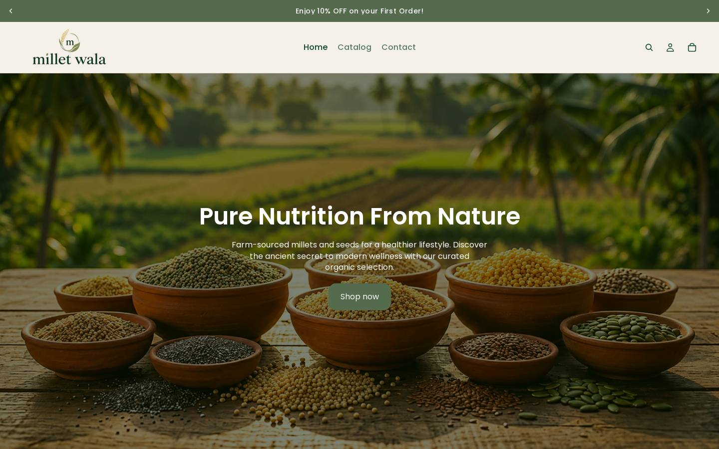 milletwala.in homepage screenshot