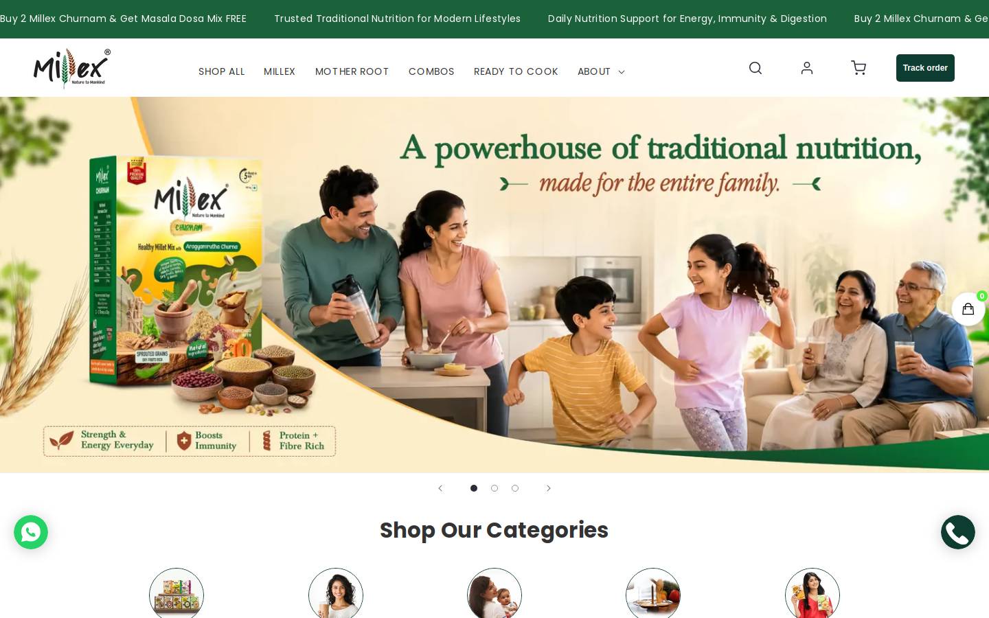 millex.in homepage screenshot