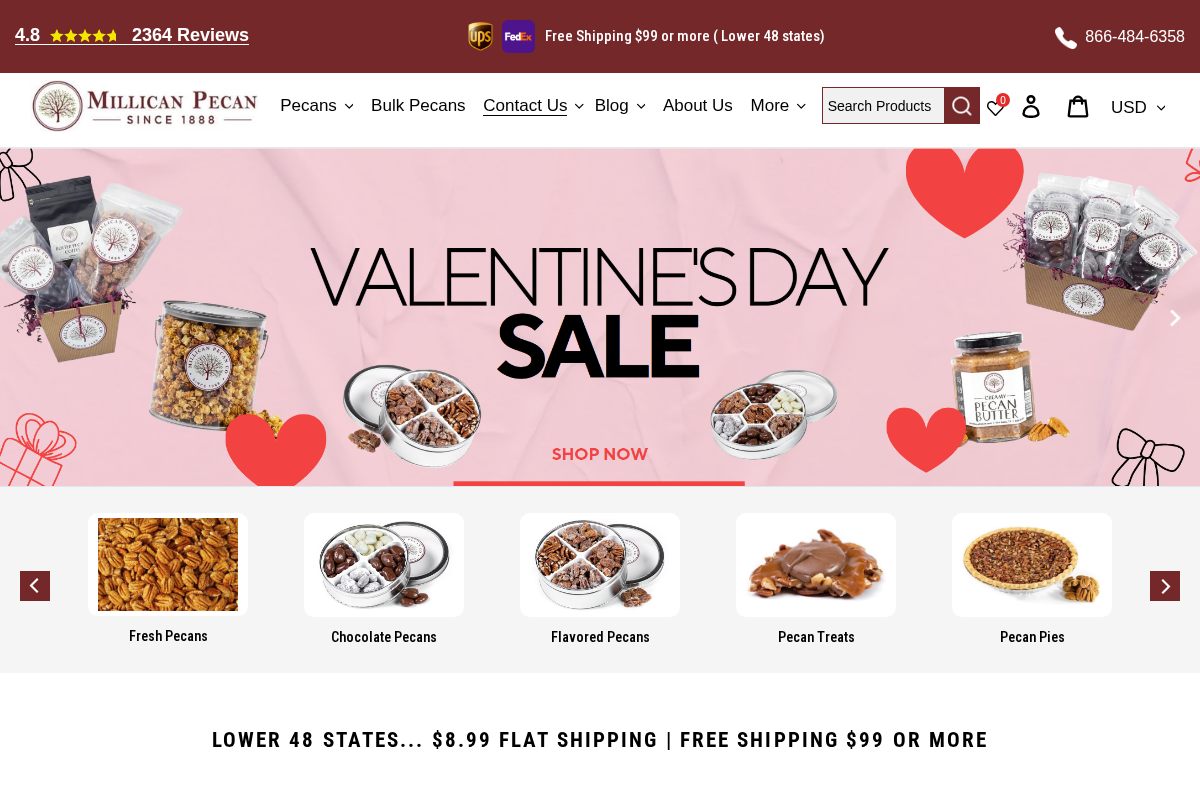 Millican Pecan homepage screenshot