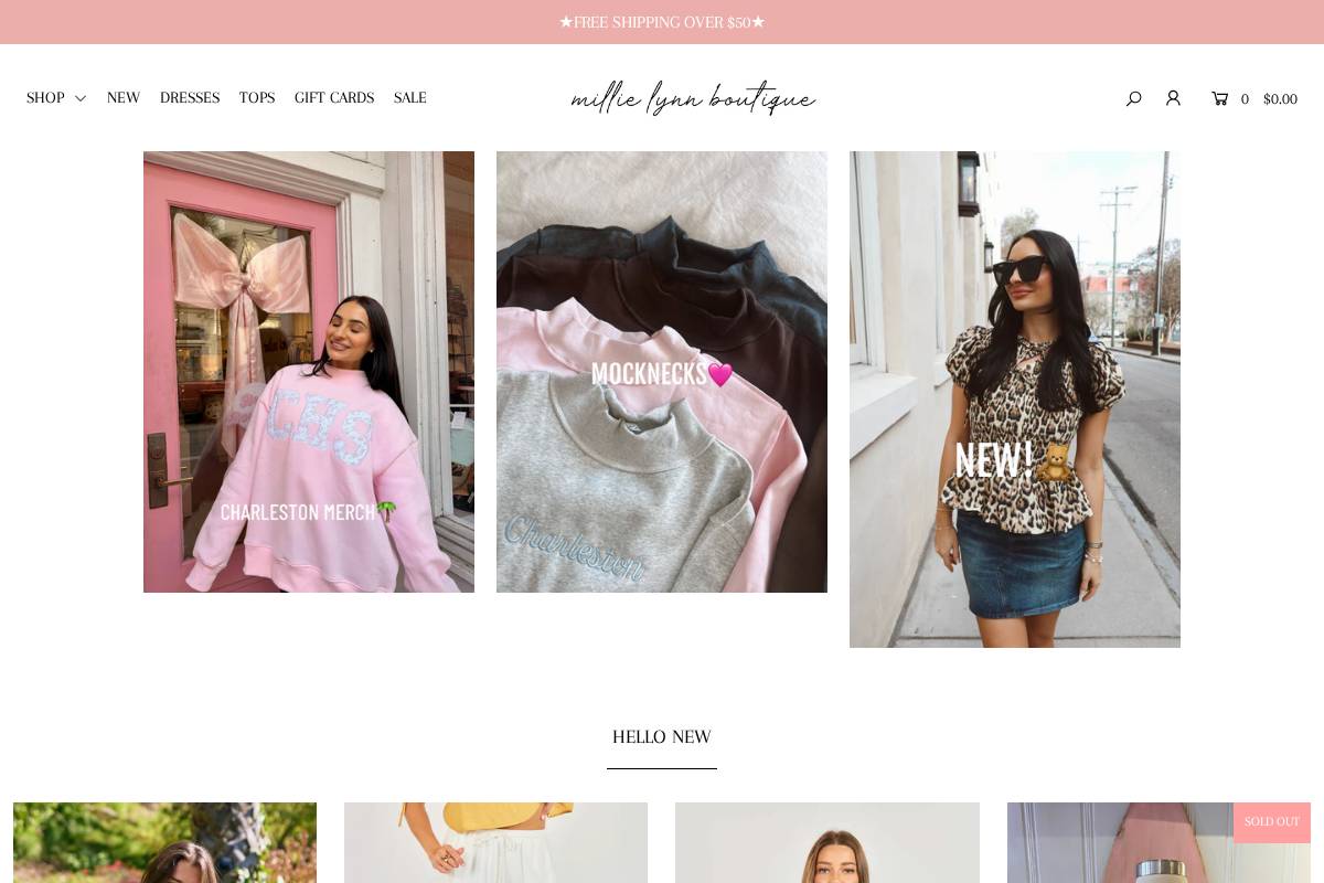 millielynn.com homepage screenshot