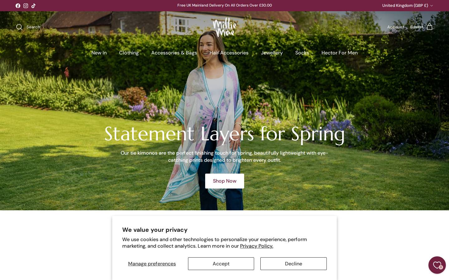 Milliemae homepage screenshot