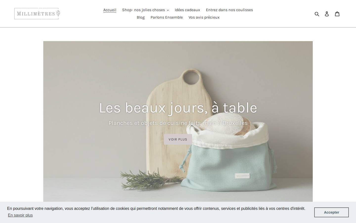 millimetres.be homepage screenshot
