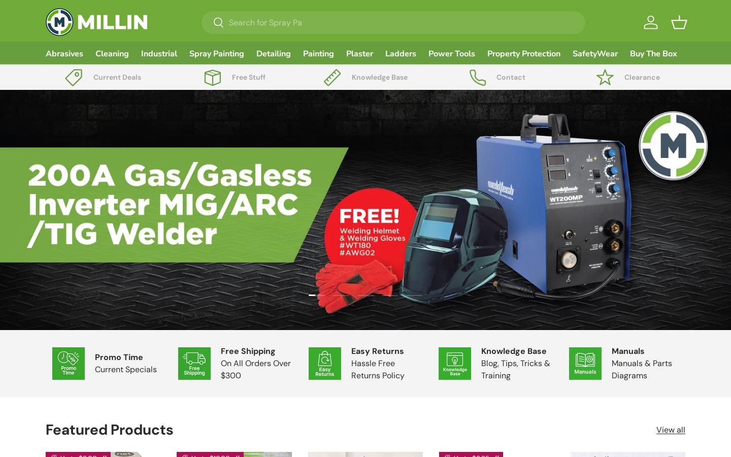 Millin homepage screenshot