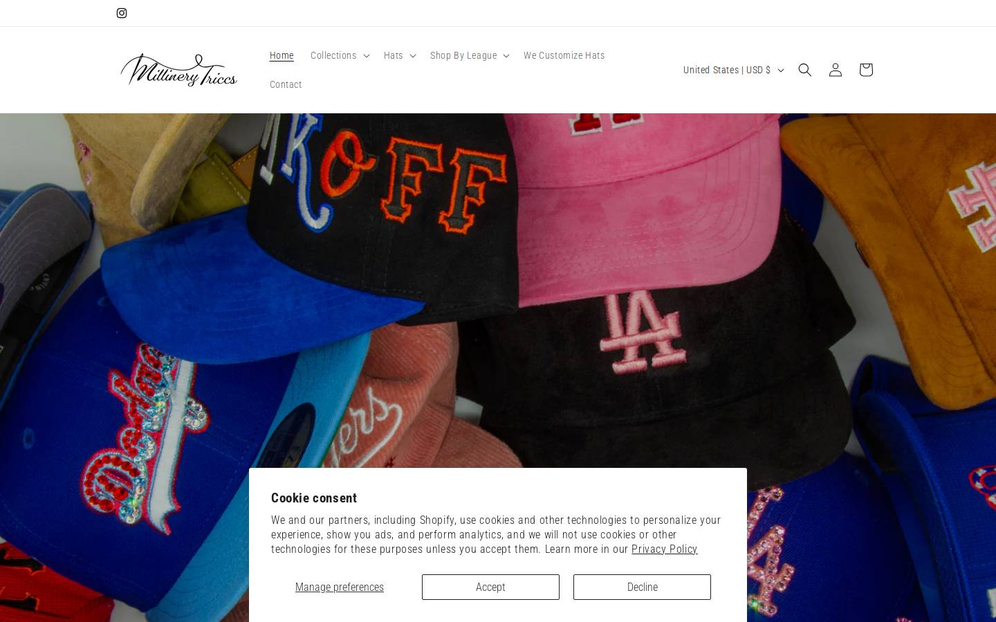 millinerytriccs.com homepage screenshot