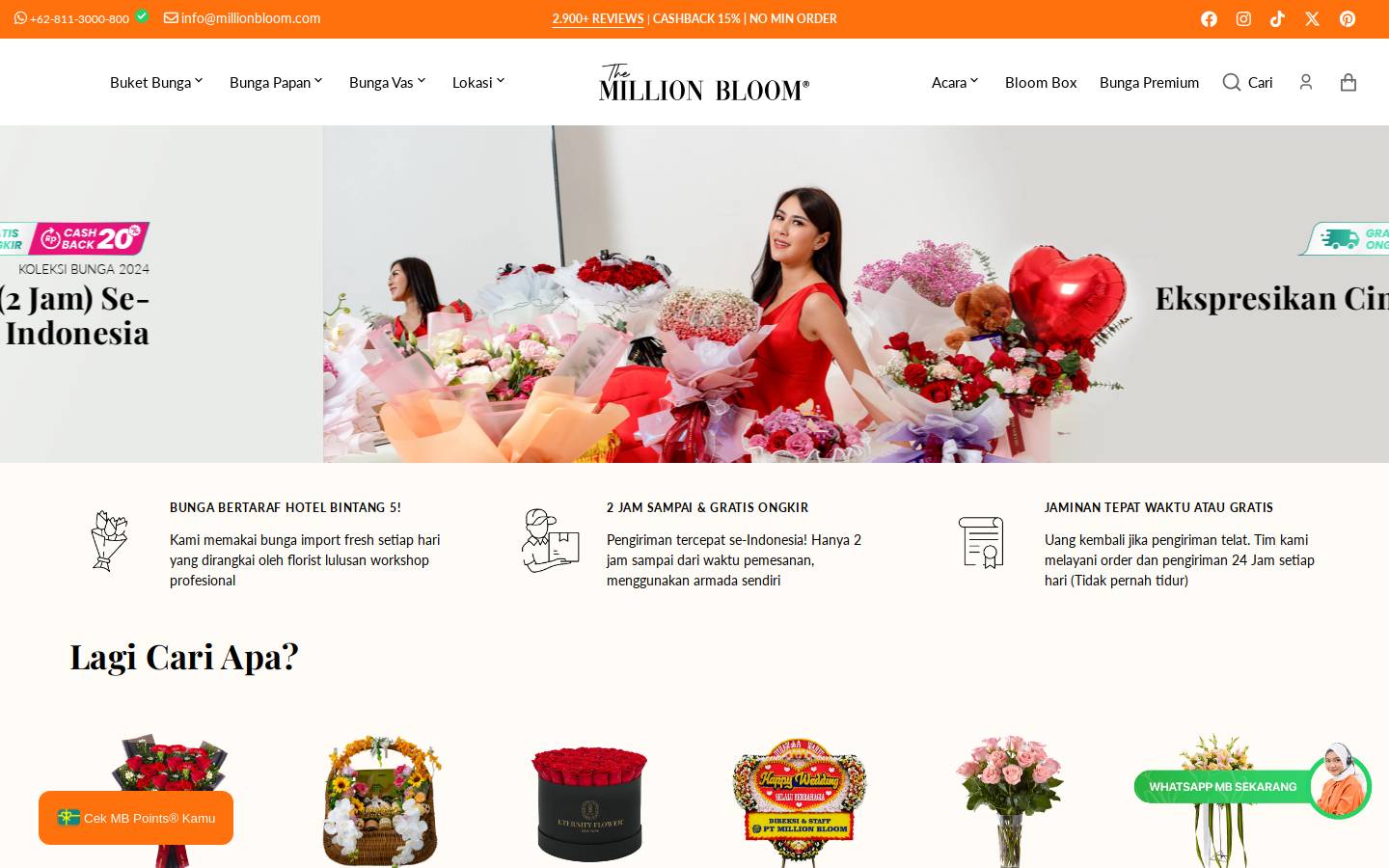 Million Bloom Indonesia homepage screenshot