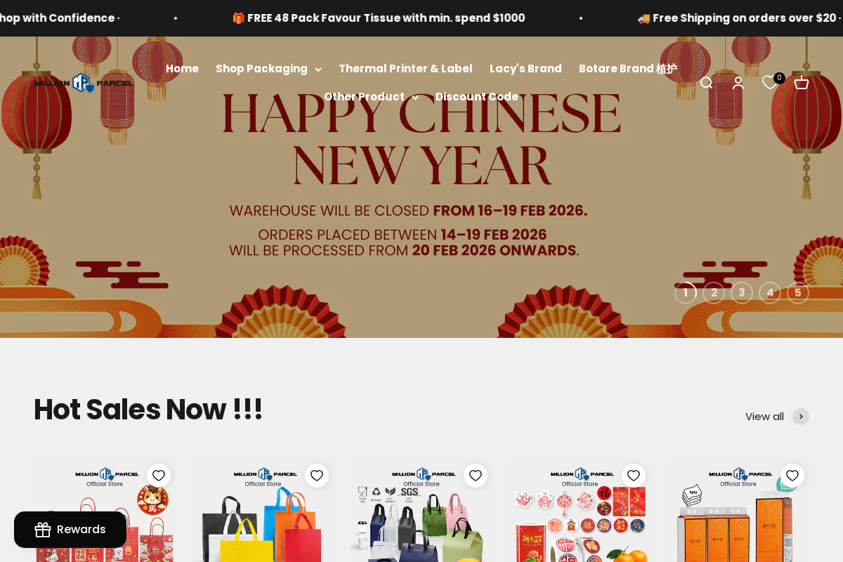 MillionParcel homepage screenshot