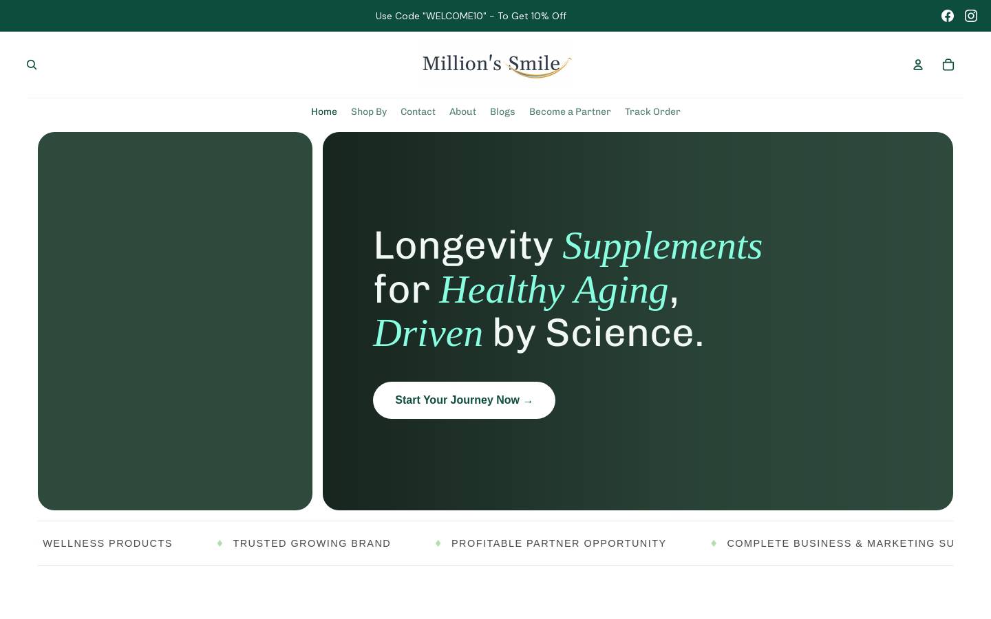 millionssmile.com homepage screenshot