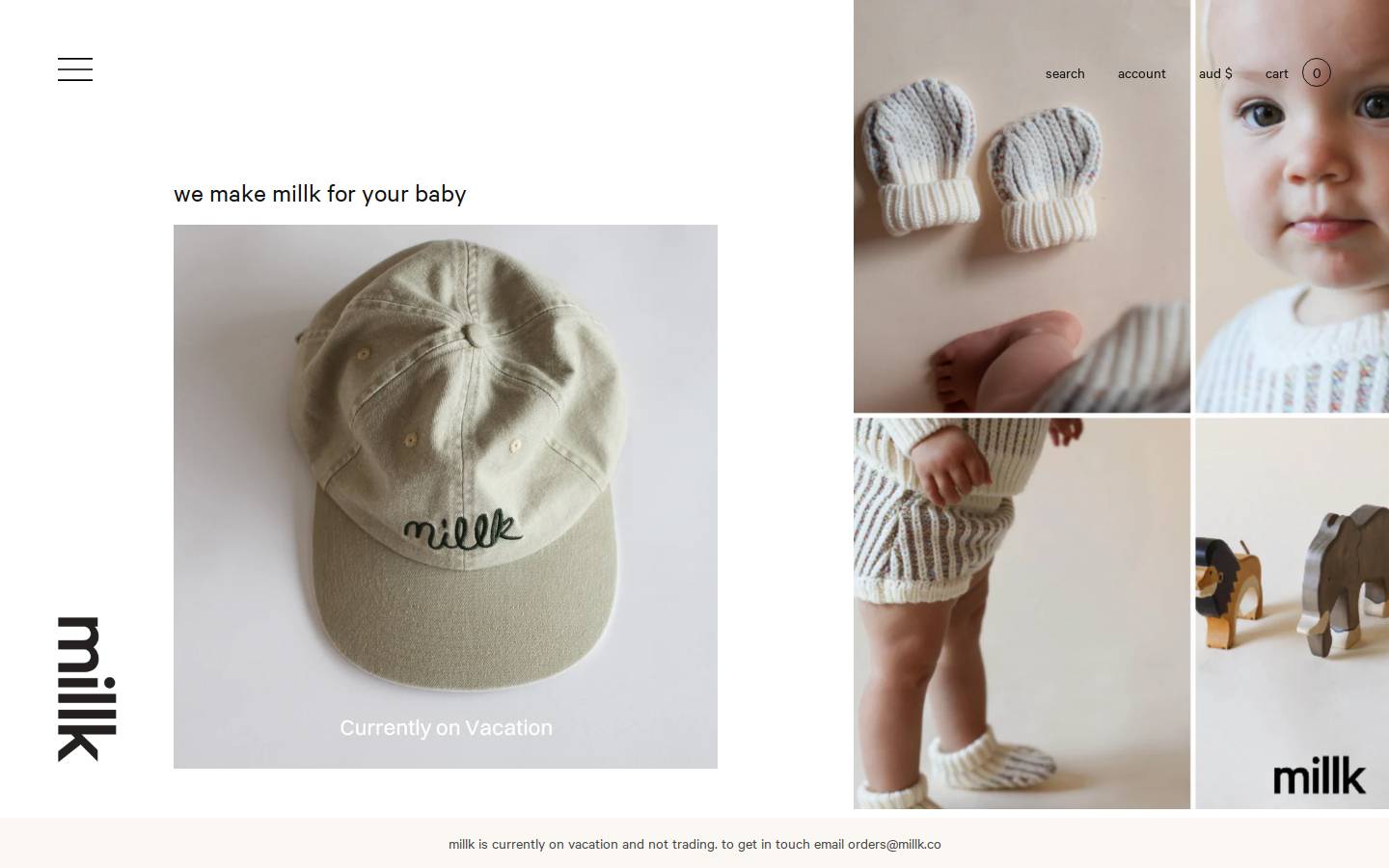 millk.co homepage screenshot