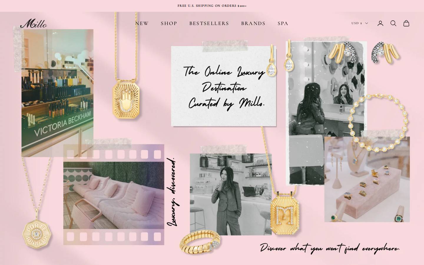 millojewelry.com homepage screenshot