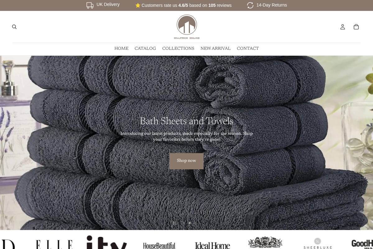 millpricesonline.co.uk homepage screenshot