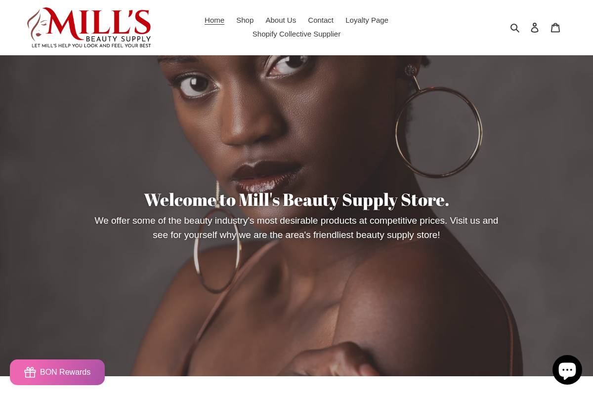 millsbeautysupplytx.shop homepage screenshot