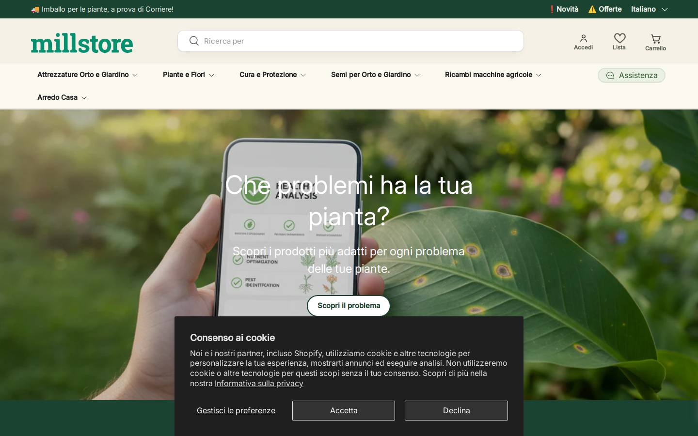Millstore homepage screenshot