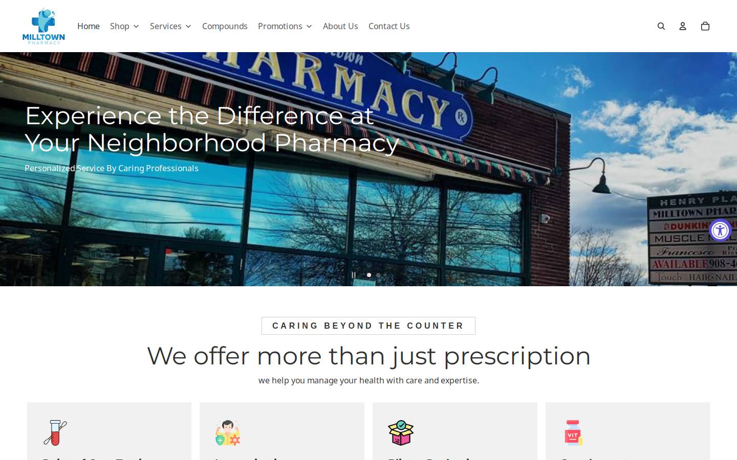 milltownpharmacy.com homepage screenshot