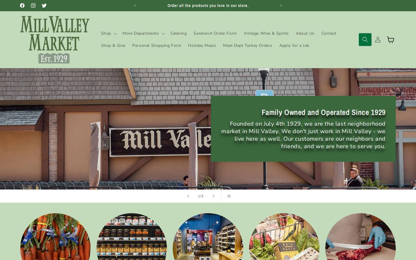 millvalleymarket.com homepage screenshot