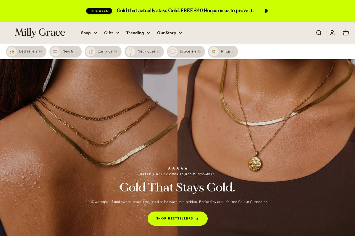 millygrace.com homepage screenshot