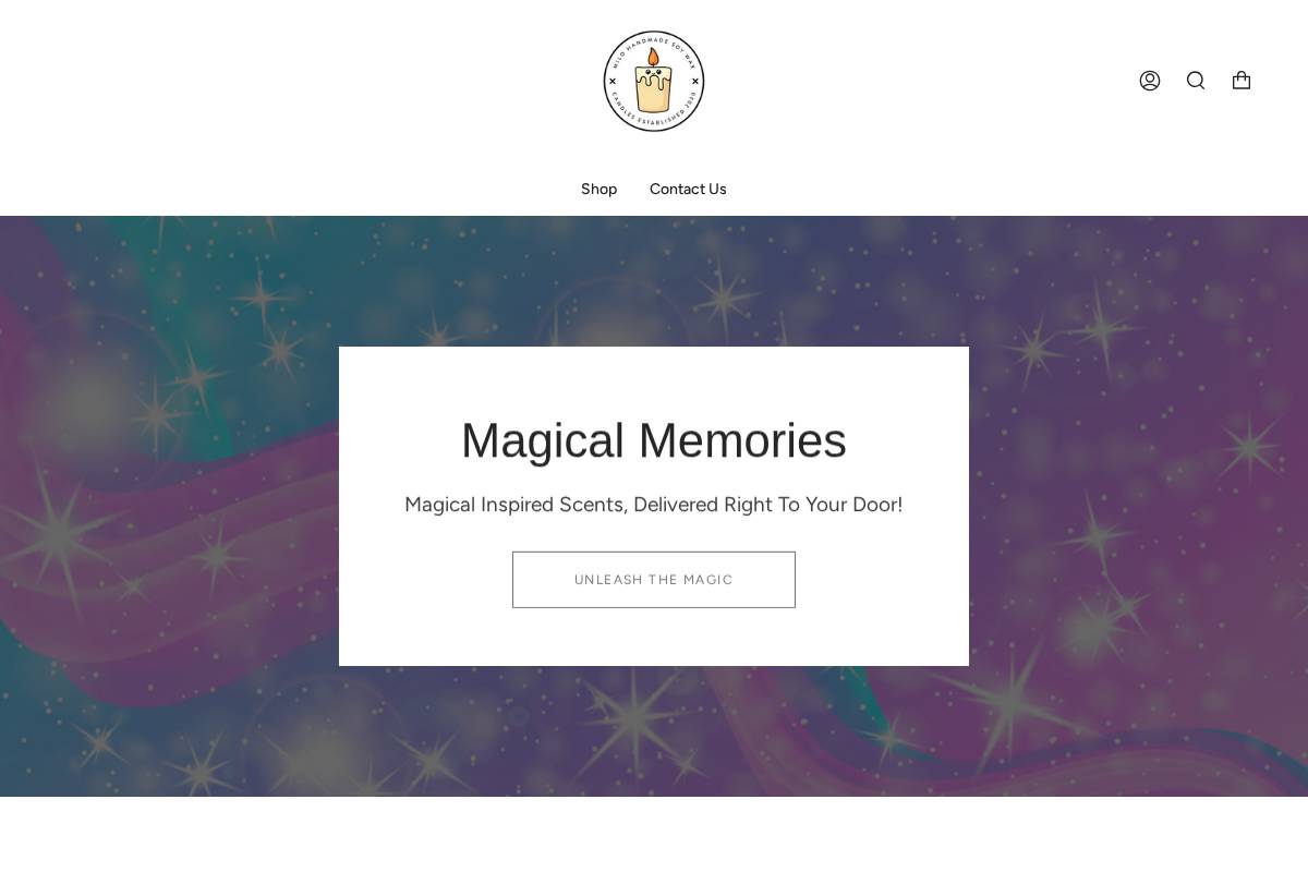 milocandles.com homepage screenshot