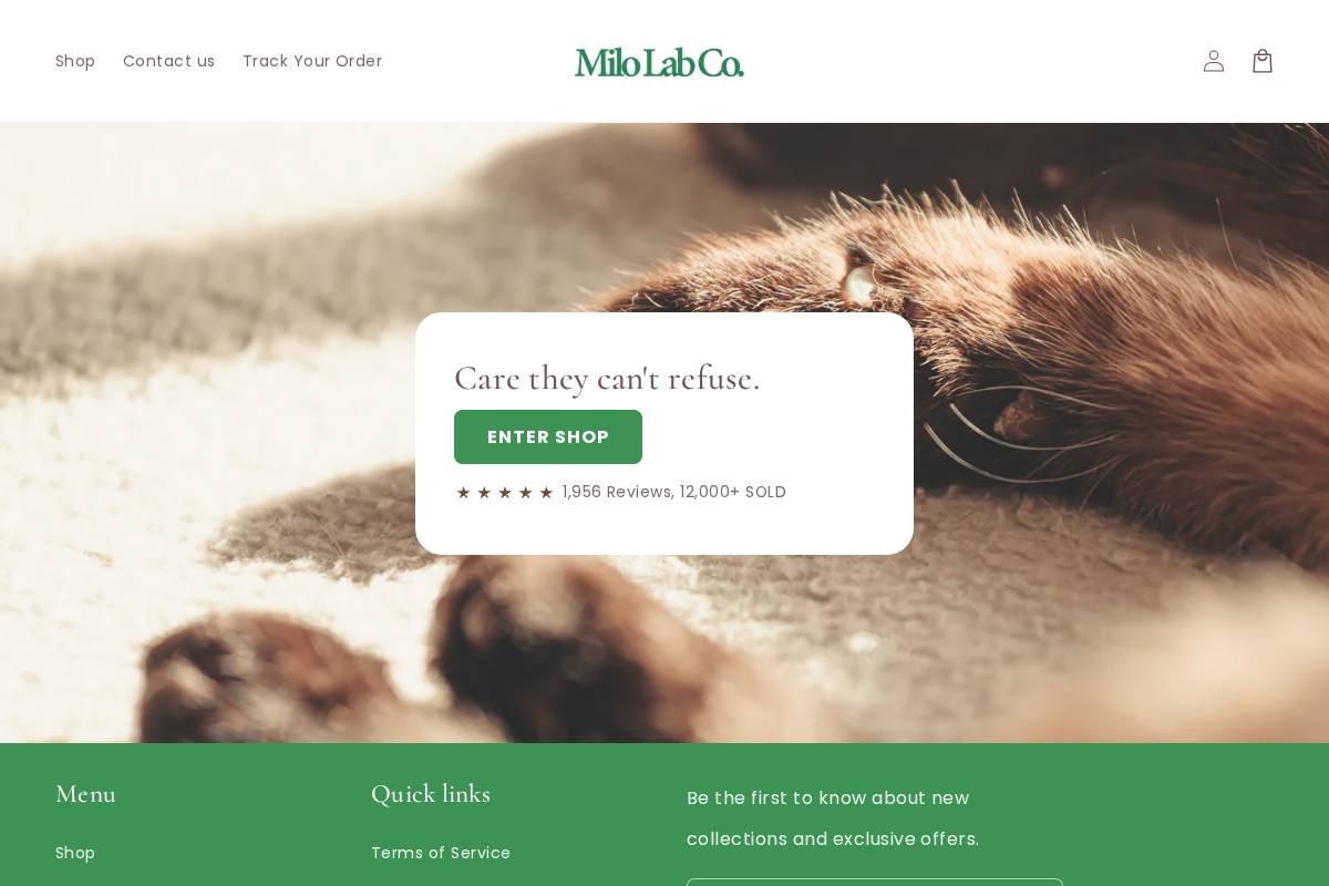 Milo Lab Co. homepage screenshot