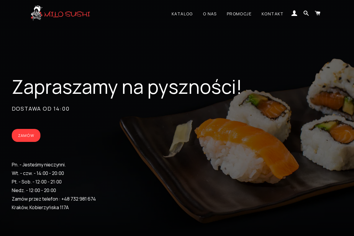 milosushi.com homepage screenshot