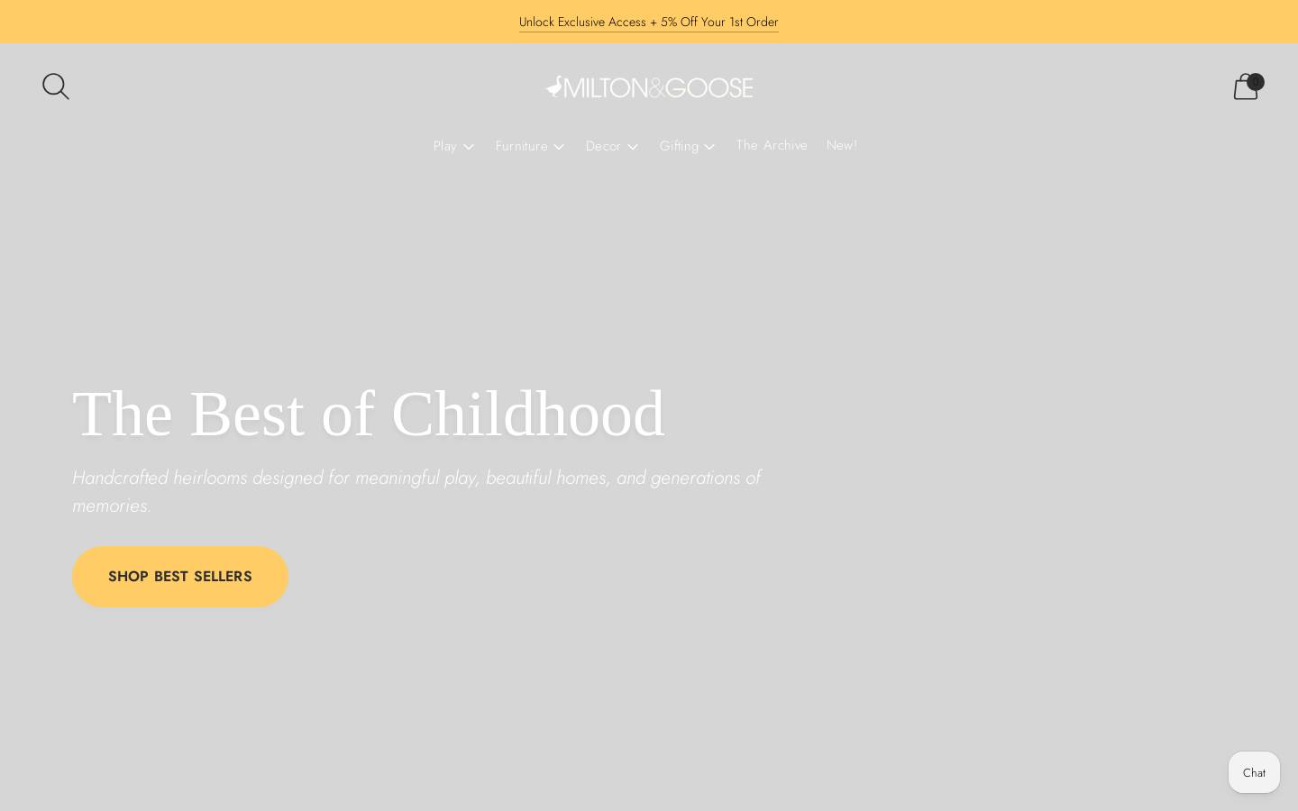 miltonandgoose.com homepage screenshot