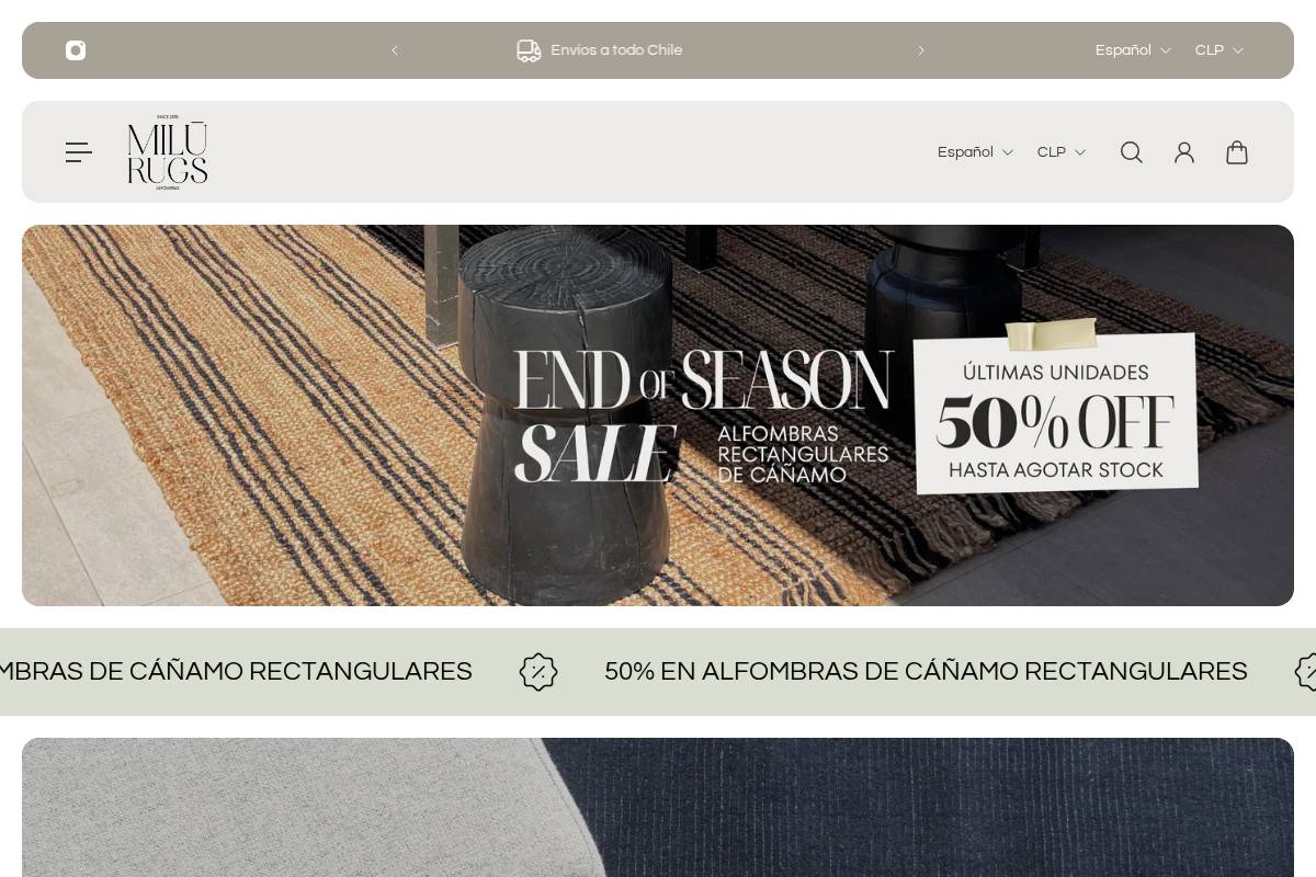 milurugs.com homepage screenshot