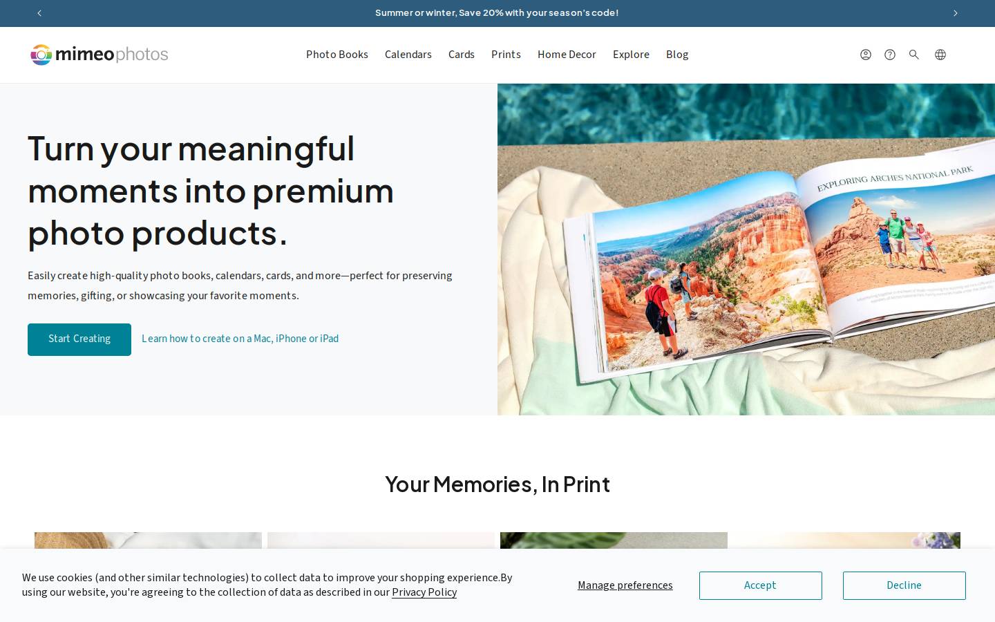 mimeophotos.com homepage screenshot