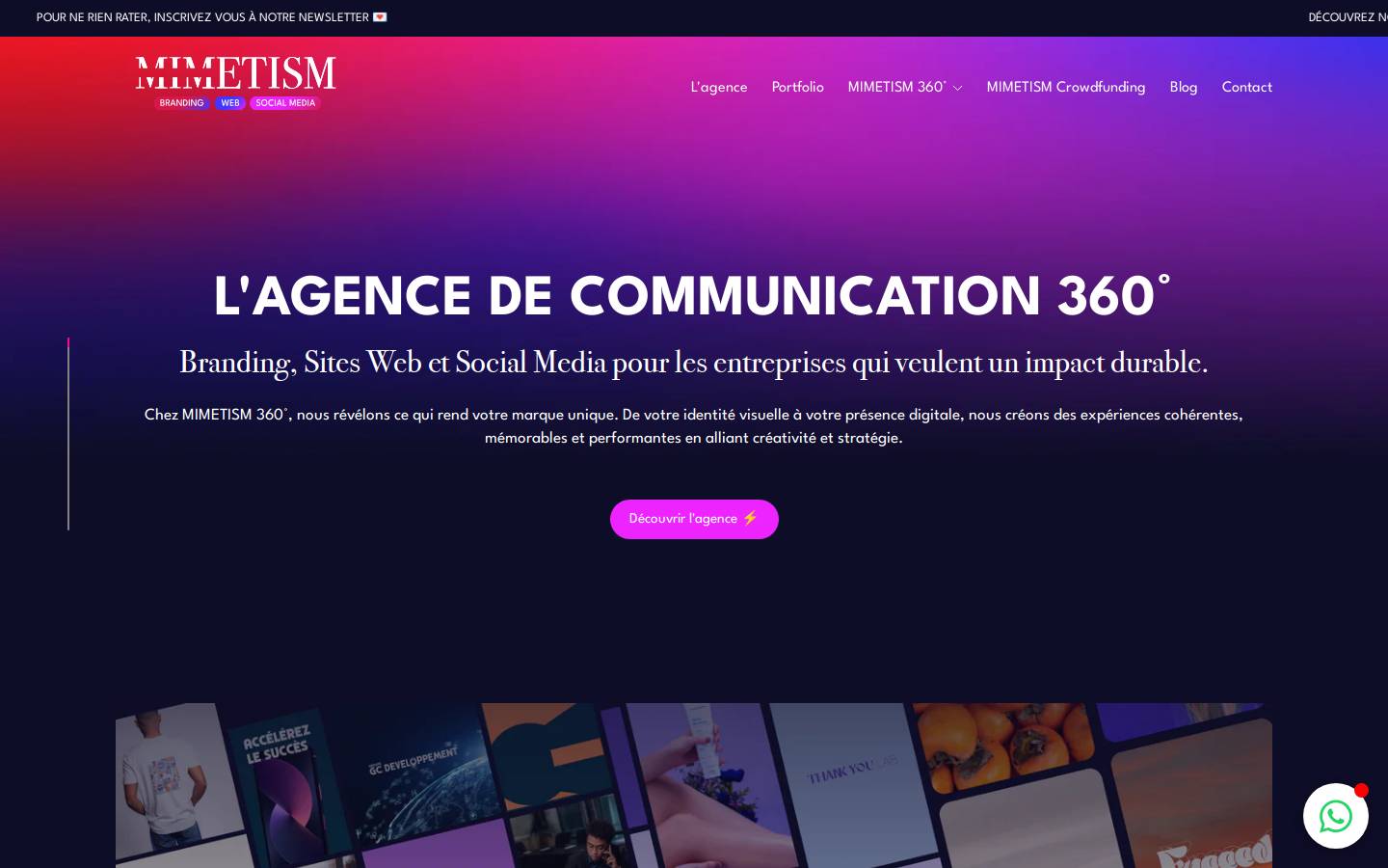 Mimetism Agency homepage screenshot