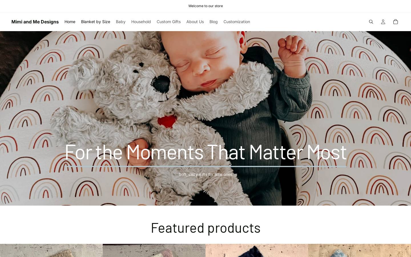 mimiandmedesigns.com homepage screenshot