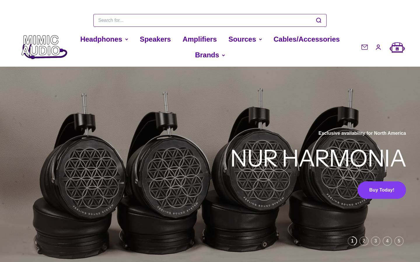 Mimic Audio homepage screenshot