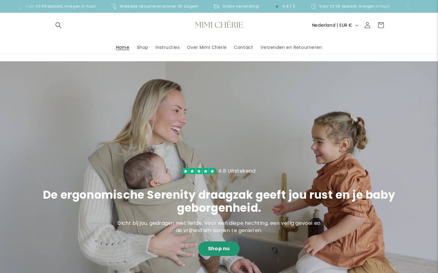 mimicherie.com homepage screenshot
