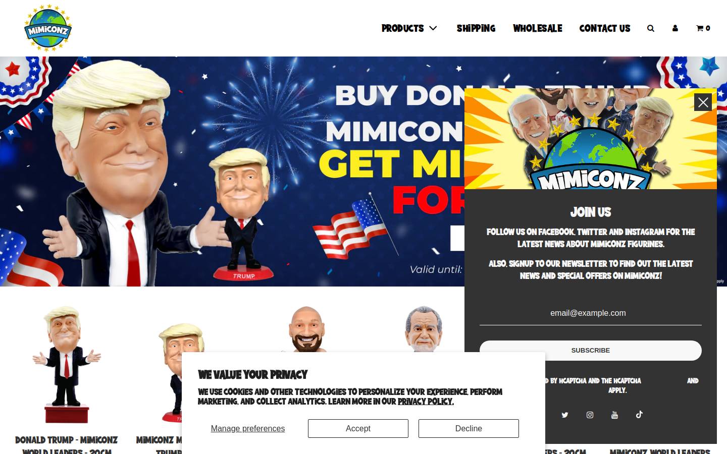 mimiconz.com homepage screenshot