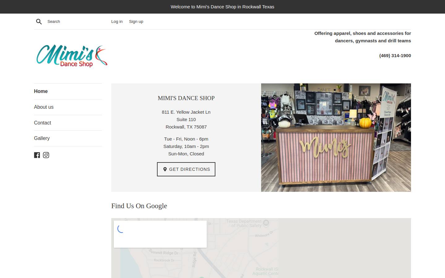 mimidanceshop.com homepage screenshot