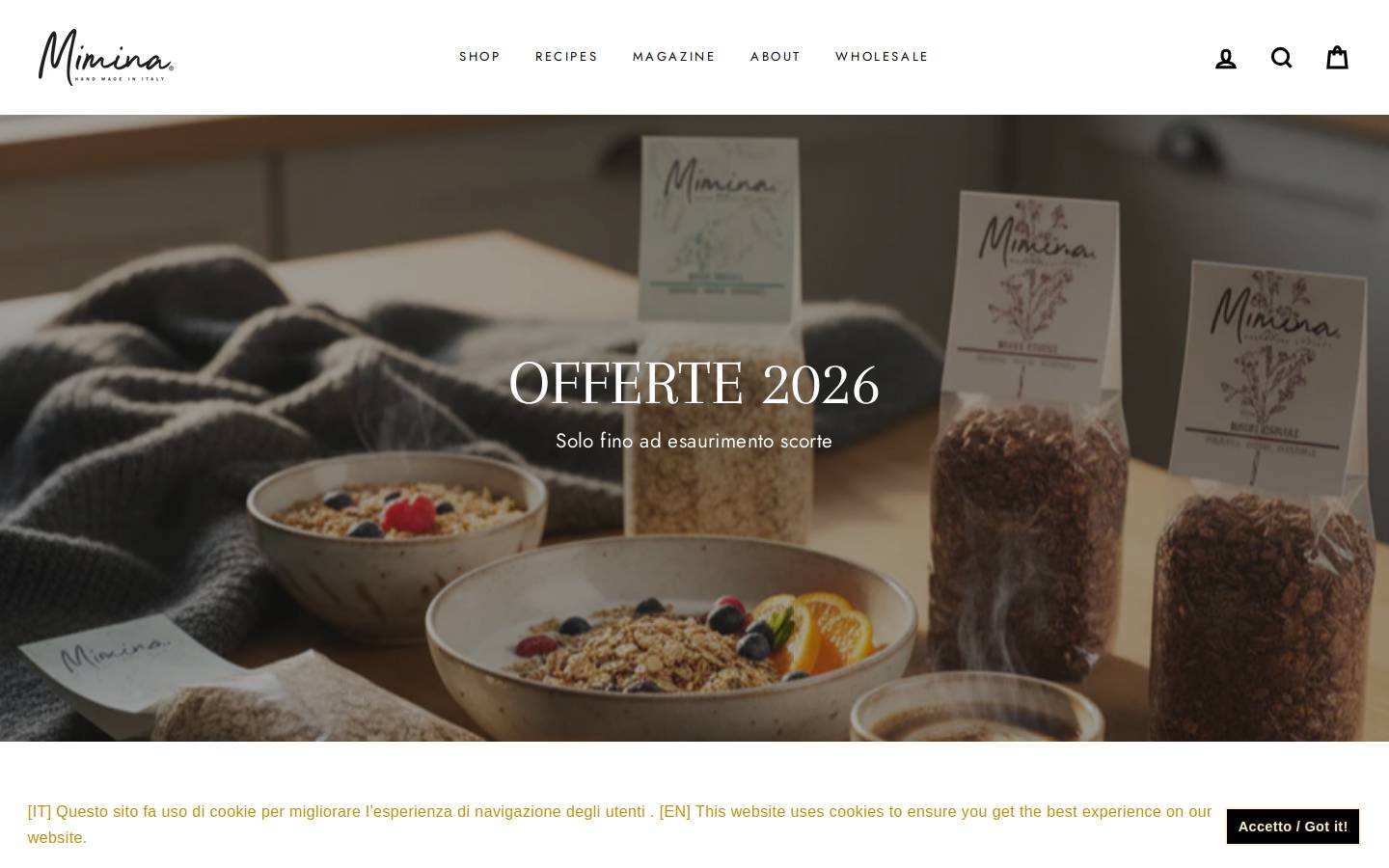 miminagranola.it homepage screenshot