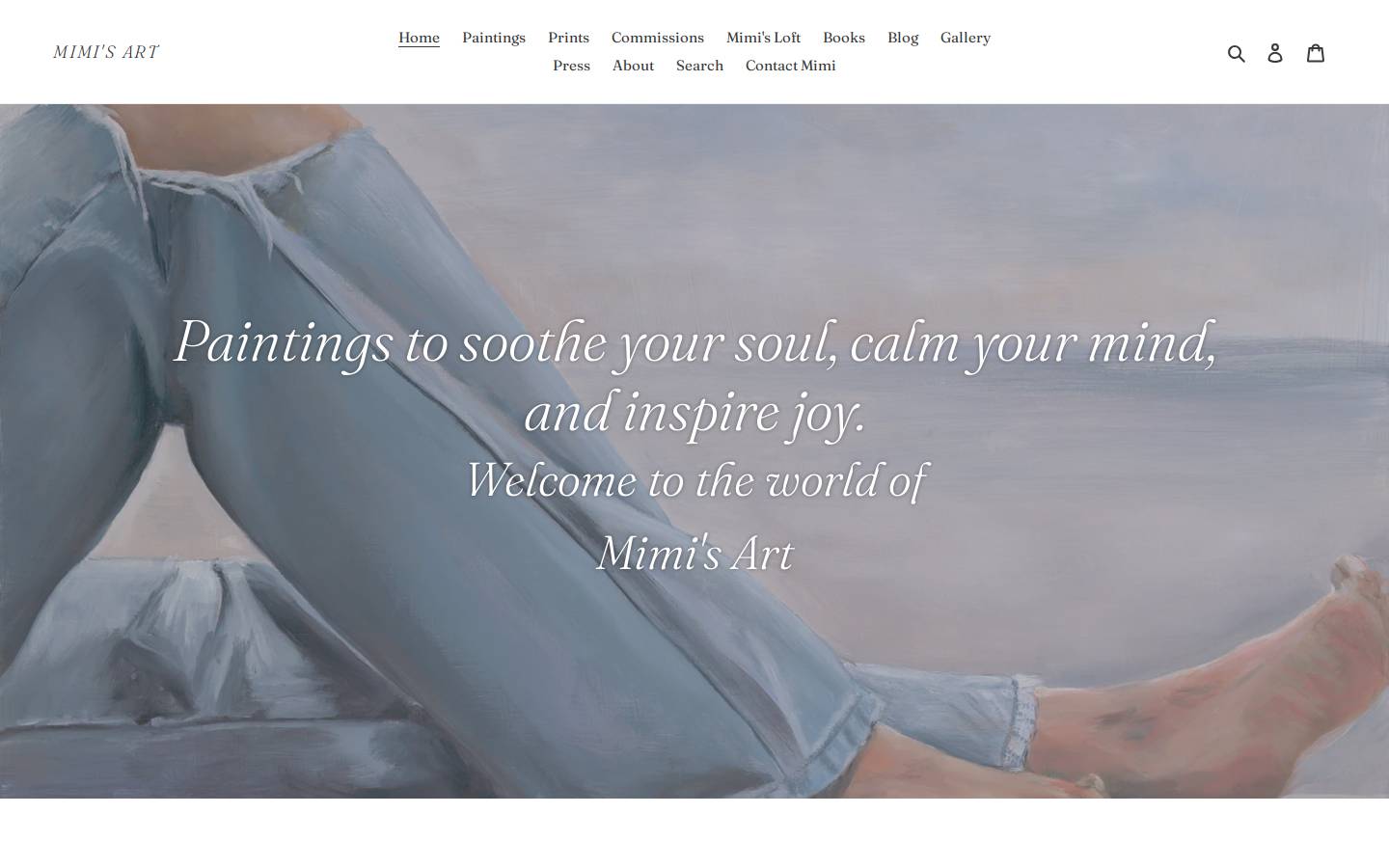 mimisart.com homepage screenshot